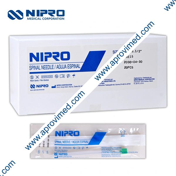 AGUJA ESPINAL (Nipro) 21Gx3.1/2"(90mm) Cja. c/20 Pzs.