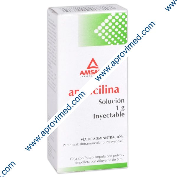 AMPICILINA (Amsa) Sol. Iny. c/1 FCO. AMP. 1 G/5 ML.