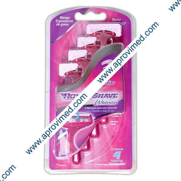 RASTRILLO MUJER (Royal Shave) c/3 NAVAJAS Blister c/4 Pzs.
