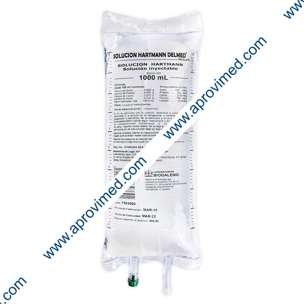 SOLUCIÓN HARTMANN DELMED Sol. Iny. Bolsa 1000 ML.