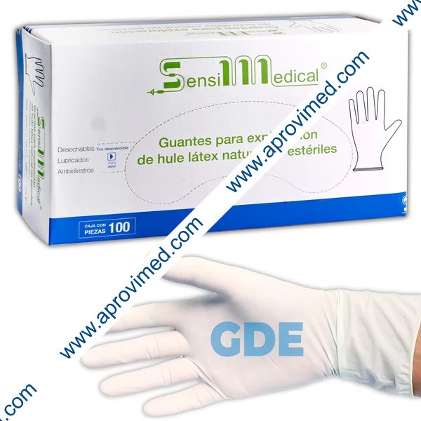GUANTE LTX. EXPLORACIÓN NATURAL No Estéril (SensiMedical) GDE. c/100 Pzs.