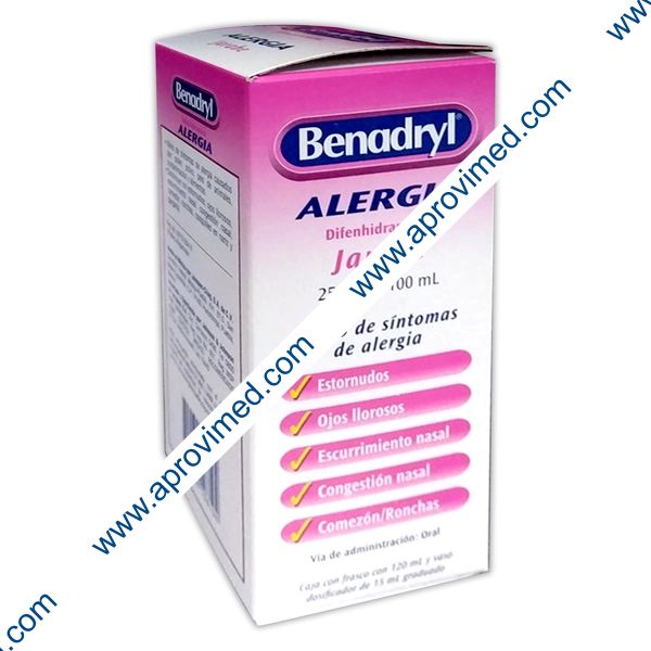 BENADRYL JARABE Fco. 120 ML. 250 MG/100 ML.