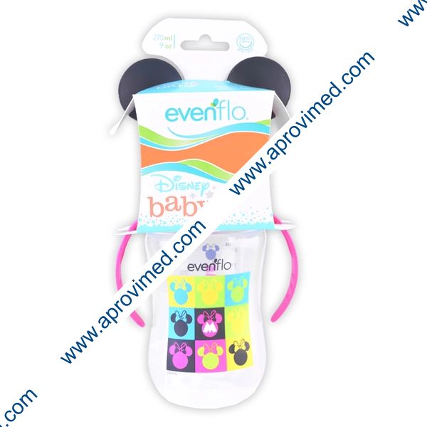 BIBERÓN CUELLO ANCHO "Disney" 3 en 1 c/MAMILA 9 OZ/270 ML.