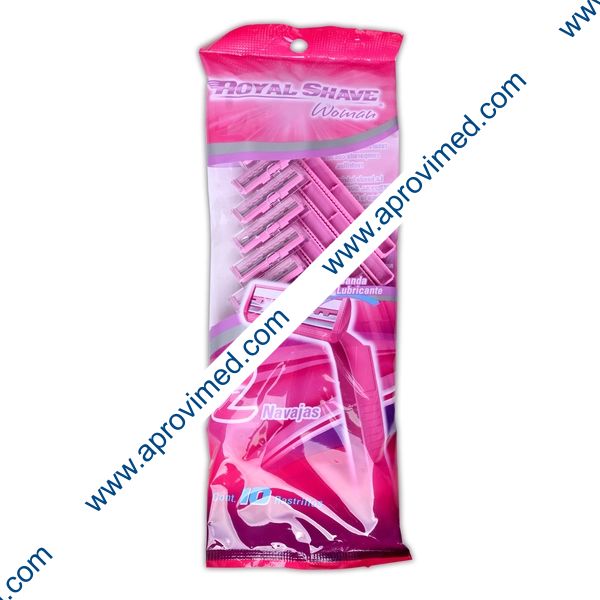 RASTRILLO MUJER (Royal Shave) c/2 NAVAJAS Bolsa c/10 Pzs.