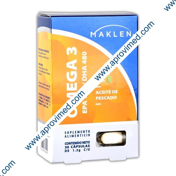 OMEGA-3 EPA 720 / DHA 480 (Maklen) c/30 CAPS. 1.3 G.