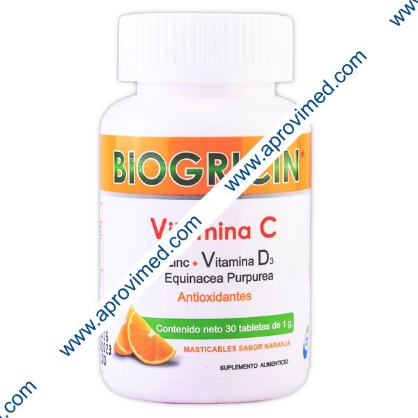 BIOGRICIN c/30 TABS. Masticables Sab. Naranja 1 G.