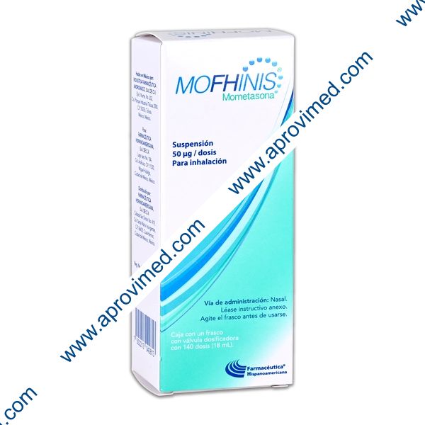 MOFHINIS SUSP. p/INHALACIÓN NASAL Fco. 18 ML. c/140 Dosis 50 MCG.