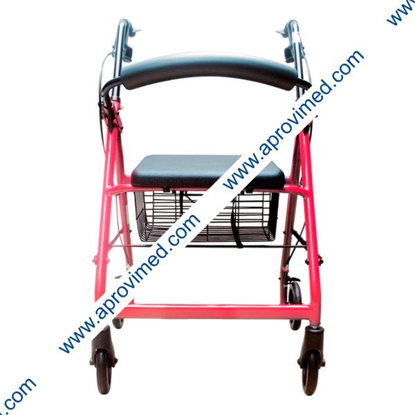 ANDADERA ROLLATOR ALUMINIO c/CANASTILLA (Eko-Mobility) Col. Rojo.