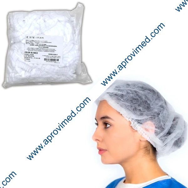 GORRO p/PACIENTE y/o ENFERMERA (Esteritam) GDE. Bolsa c/100 Pzs.
