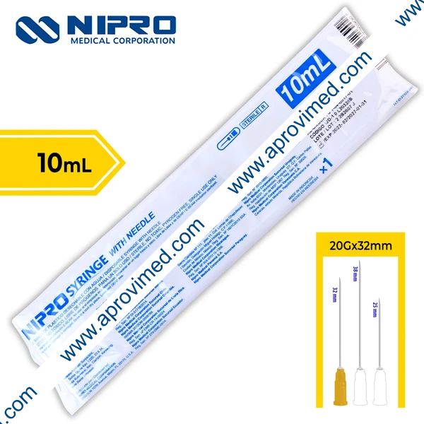 JERINGA 10 mL. (Nipro) c/AGUJA 20Gx32mm. c/1 Pza.
