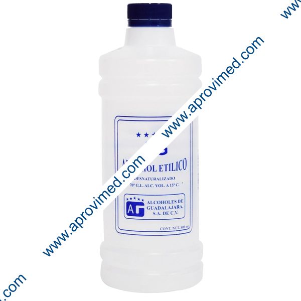 ALCOHOL ETÍLICO Desnaturalizado (AG) 70° G.L.  500 ML.