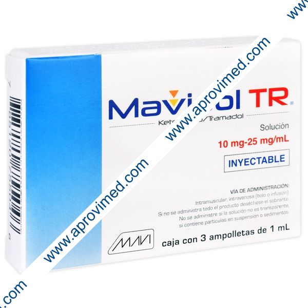 MAVIDOL TR Sol. Iny. c/3 AMPTAS. 10-25 MG/1 ML.