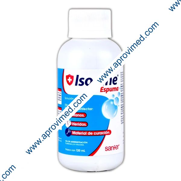 ISODINE ESPUMA Solución Antiséptica Fco. 120 ML. 8 G/100 ML.