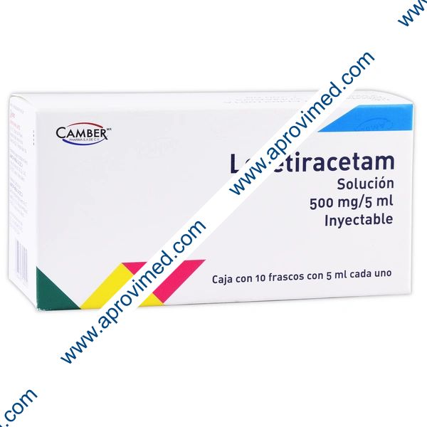 LEVETIRACETAM (Camber) Sol. Iny. c/10 FCO. AMP. 500 MG/5 ML.