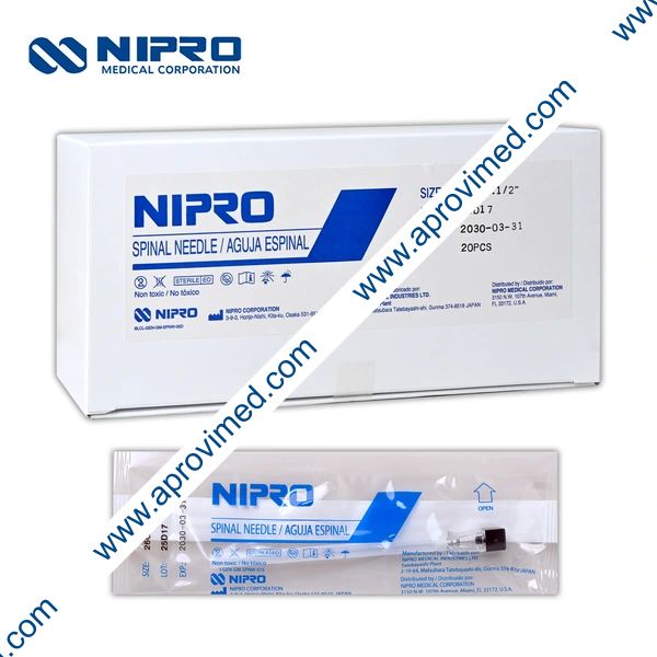 AGUJA ESPINAL (Nipro) 26Gx3.1/2"(90mm) Cja. c/20 Pzs.