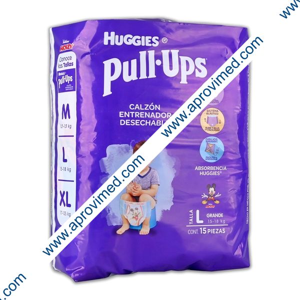 HUGGIES PULL-UPS Niño GRANDE 15-18 Kg. c/15 pzs.