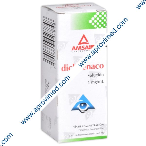 DICLOFENACO (Amsa) Sol. Oftálmica Fco. Got. 5 ML. 1 MG/1 ML.