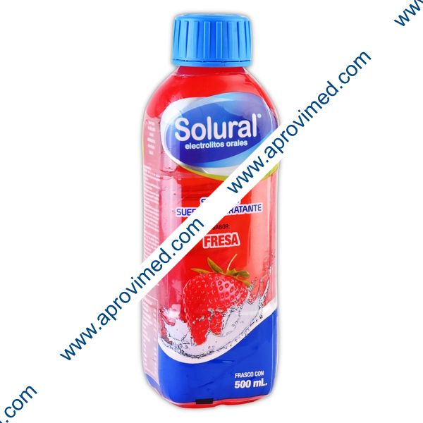 SOLURAL Suero Rehidratante SABOR FRESA 500 ML.