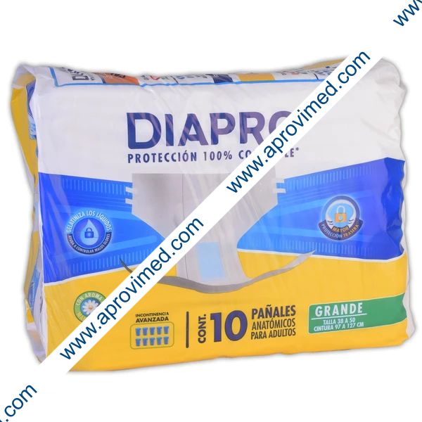 DIAPRO ANATÓMICO Grande (Talla 38-50 / 97-127cm) UNISEX c/10 Pzs.