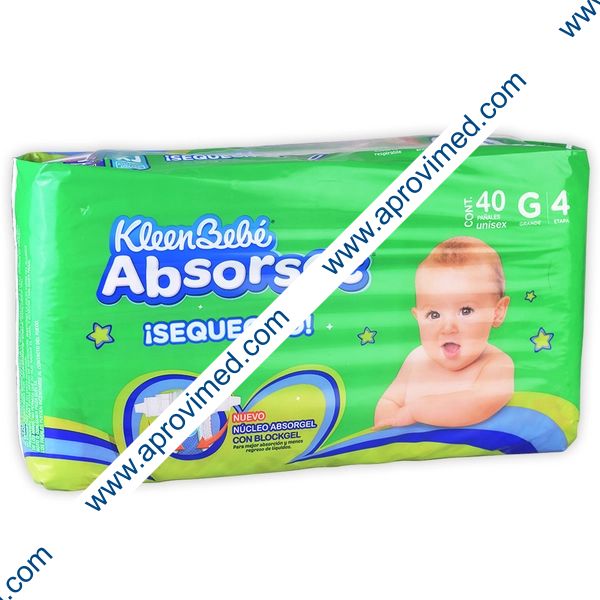 KLEENBEBÉ ABSORSEC ¡SEQUECITO! GRANDE (Etapa 4 / 9-12 Kg.) c/40 Pzs.