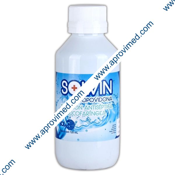 SOLVIN Solución Antiséptica Bucofaríngea Fco. 120 ML. 8 G/100 ML.