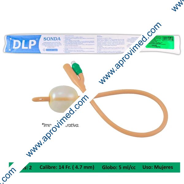 SONDA FOLEY de LATEX (DLP) 2V/GLB 5/Cal. 14 Fr. c/1 Pza.
