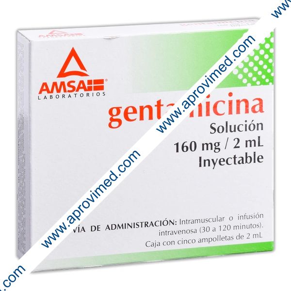 GENTAMICINA (Amsa) Sol. Iny. c/5 AMPTAS. 160 MG/2 ML..