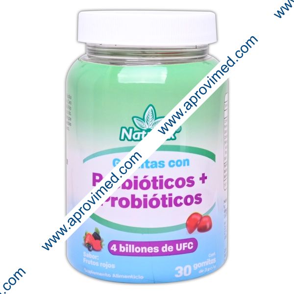 PREBIÓTICOS+PROBIÓTICOS (Naturex) Sab. Frutos Rojos Fco. c/30 GOMITAS 3 G.