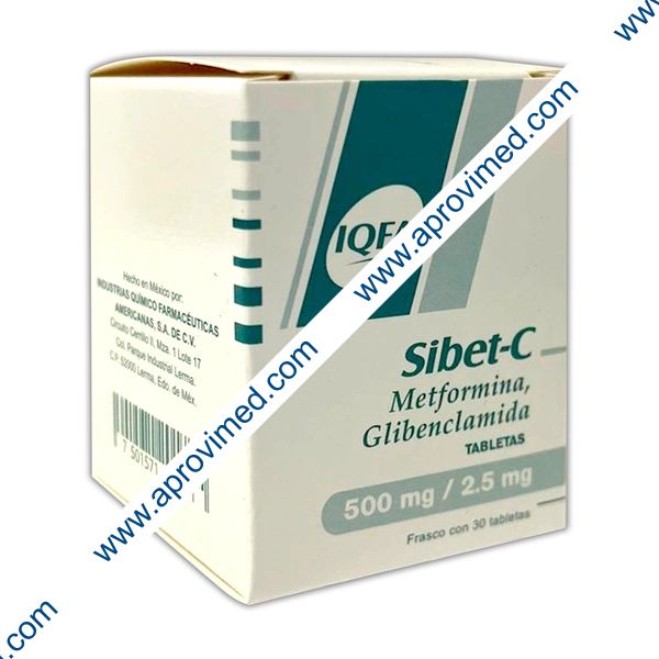 SIBET-C c/30 TABS. 500/2.5 MG.