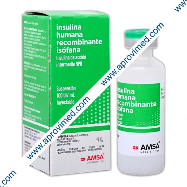 INSULINA H. R. ISÓFANA (Amsa) Susp. Iny. c/1 FCO. AMP. 10 ML. 100 UI/1 ML.