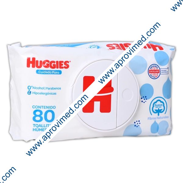 HUGGIES CUIDADO PURO Toallitas Húmedas Paq. c/80 Pzs.