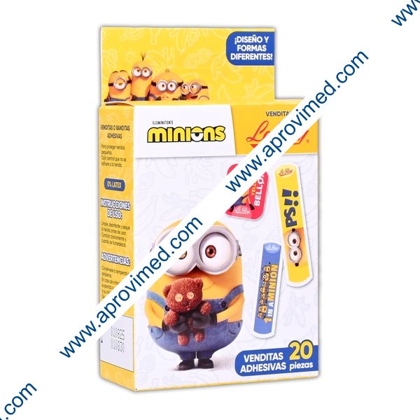 VENDITAS ADHESIVAS MULTIFORMAS "Minions" (Le Roy) Cja. c/20 Pzs.