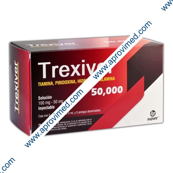 TREXIVER 50,000 Sol. Iny. c/5 AMPTAS. 100-50-10 MG/2 ML. y 5 Jeringas.
