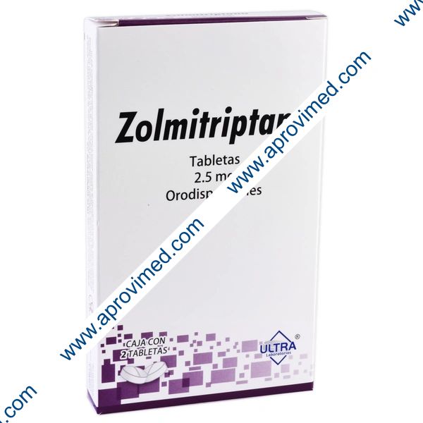 ZOLMITRIPTANO (Ultra) c/2 TABS. Orodispersables 2.5 MG.