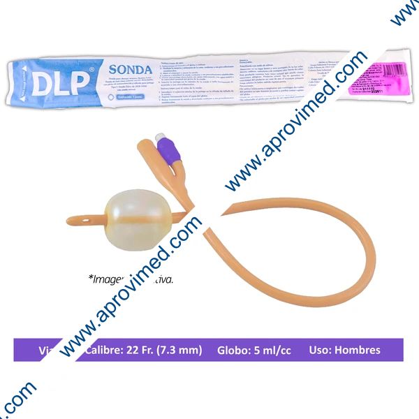 SONDA FOLEY de LATEX (DLP) 2V/GLB 5/Cal. 22 Fr. c/1 Pza.