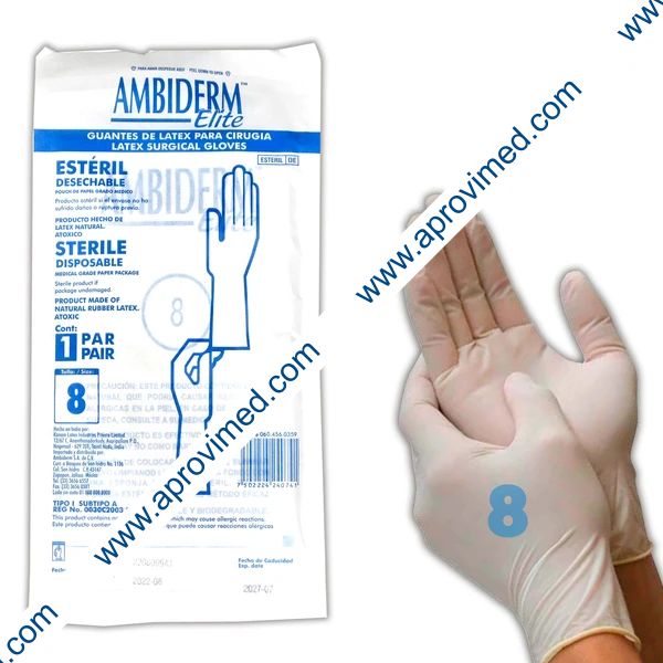 AMBIDERM Elite GUANTES LTX CIRUGÍA Estéril Talla 8 c/1 PAR.