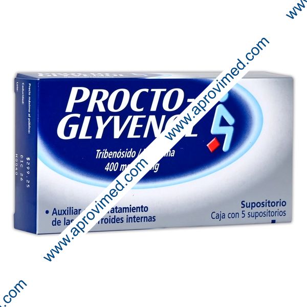 PROCTO-GLYVENOL c/5 SUPOSITORIOS 400/40 MG.