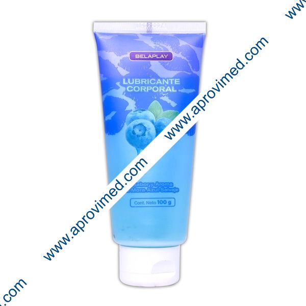 LUBRICANTE CORPORAL BELAPLAY Sabor y Aroma MORA AZUL Tubo 100 G.