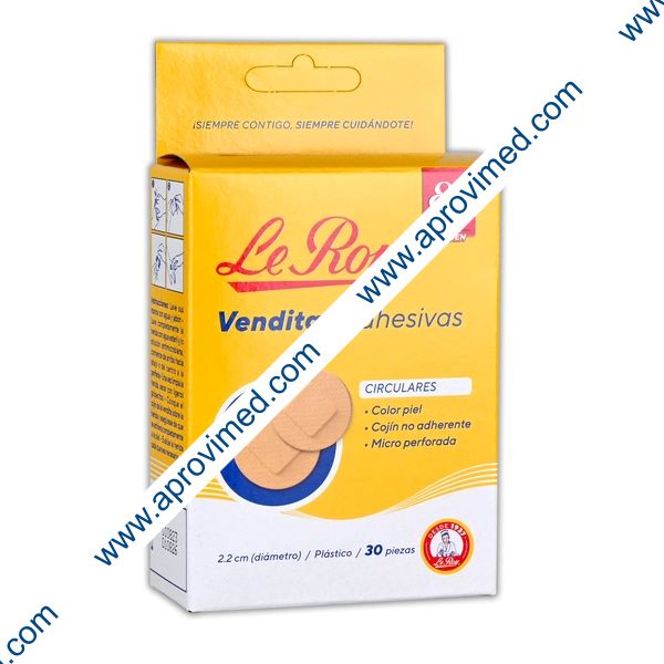 VENDITAS ADHESIVAS CIRCULARES (Le Roy) 2.2cms. Cja. c/30 Pzs.