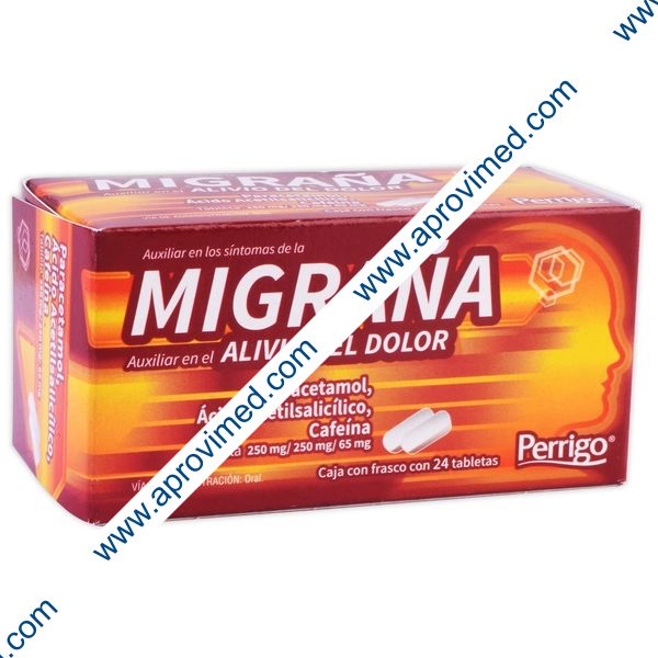 MIGRAÑA (Perrigo) c/24 TABS 250/250/65 MG.