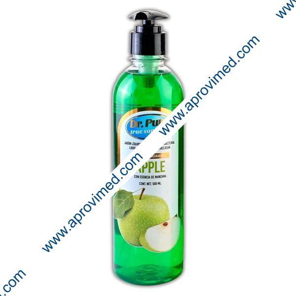 JABON LIQUIDO ANTIBACTERIAL p/MANOS Aroma Manzana (Dr. Pure) Fco. c/500 ML.
