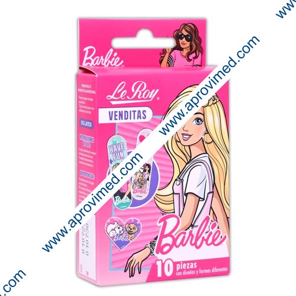 VENDITAS ADHESIVAS MULTIFORMAS "Barbie" (Le Roy) Cja. c/10 Pzs.