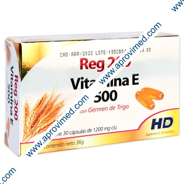 REG 200 (Vitamina-E 500) c/30 CAPS. 1200 MG.