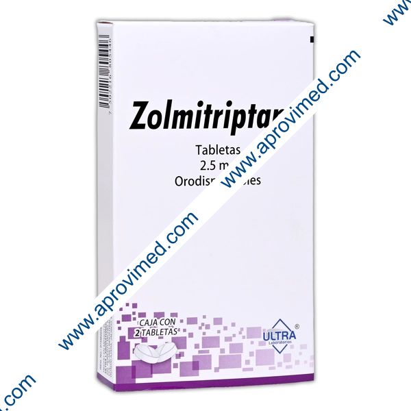 ZOLMITRIPTANO (Ultra) c/2 TABS. Orodispersables 2.5 MG.