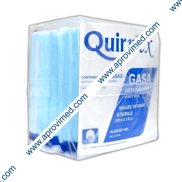 GASA ESTERILIZADA (Quirmex) 10x10cm. T20x12, 8C. Refill c/100 Sobs.