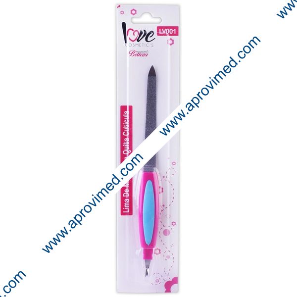 LIMA de METAL PARA UÑAS c/QUITA CUTICULA Blister c/1 Pza.