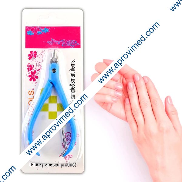 ALICATE PARA UÑAS Y CUTÍCULAS c/MANGO DE PLÁSTICO Blister c/1 Pza.