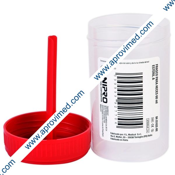 FRASCO PARA HECES (Nipro) Estéril 60 ML. c/1 pza