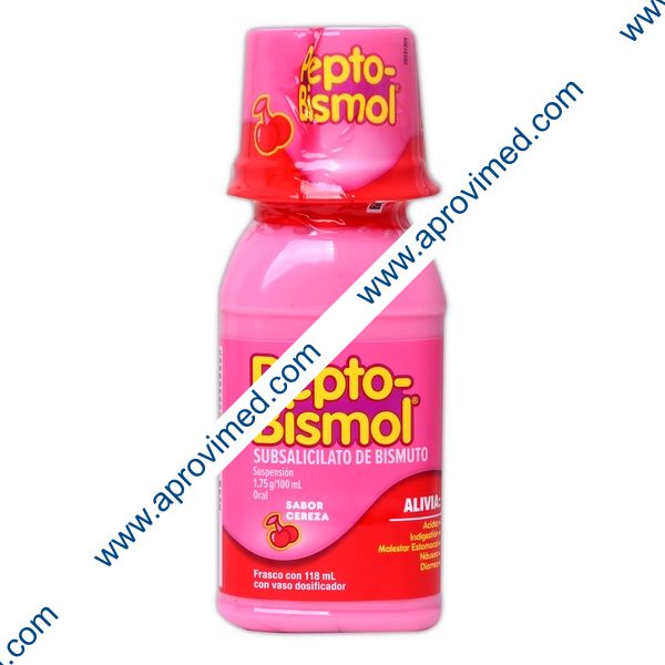PEPTO-BISMOL Sab. Cereza SUSP. Fco. 118 ML. 1.75 G/100 ML.