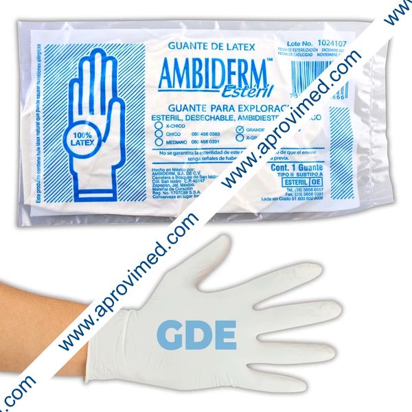 AMBIDERM Estéril GUANTE LTX EXPLORACIÓN Talla GRANDE c/1 Pza.